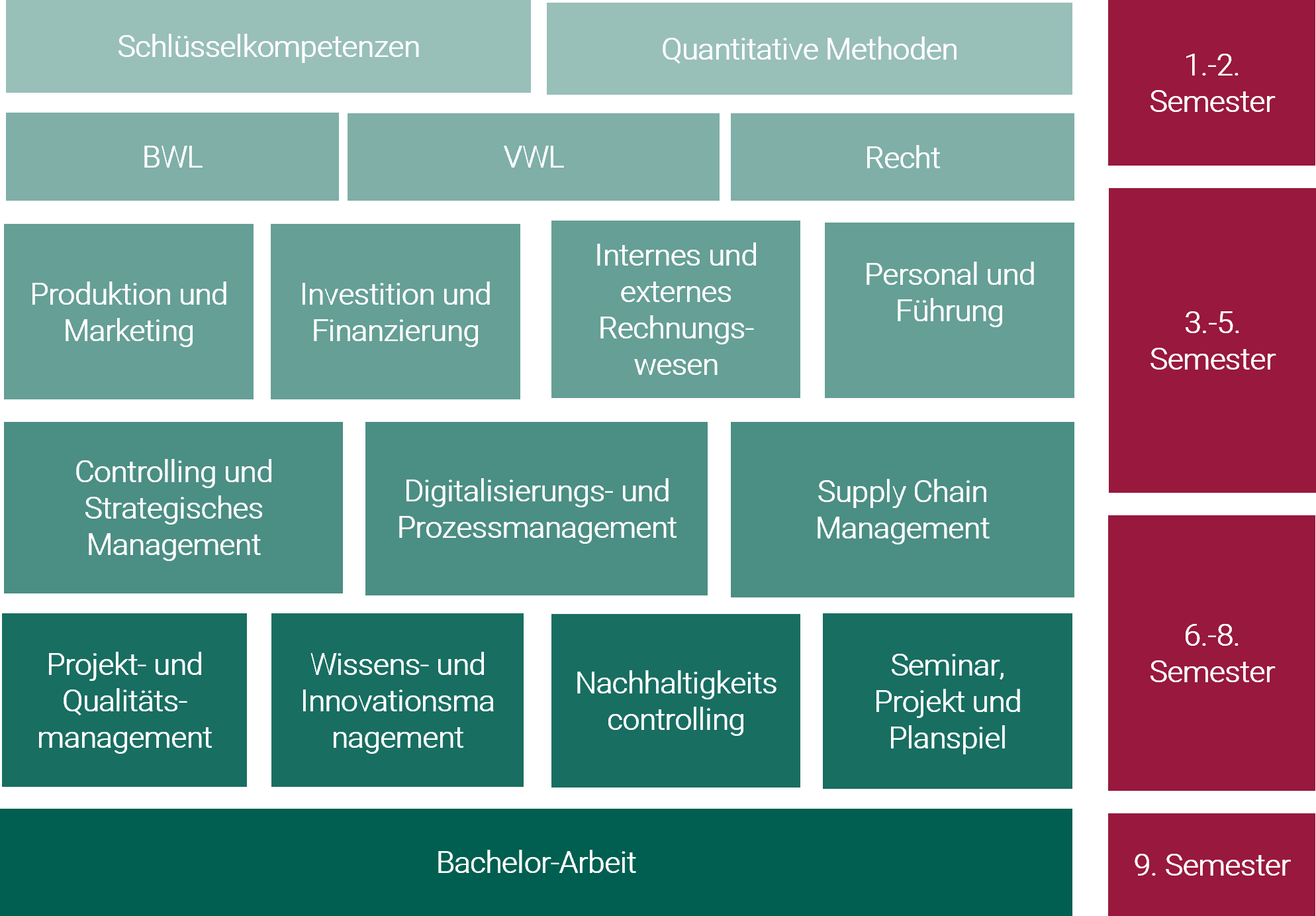 Überblick über die Module des Bachelor Management